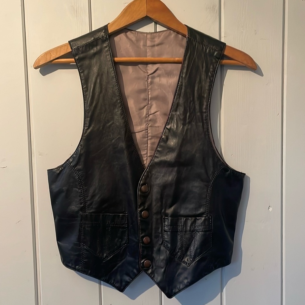 Black Leather Vest